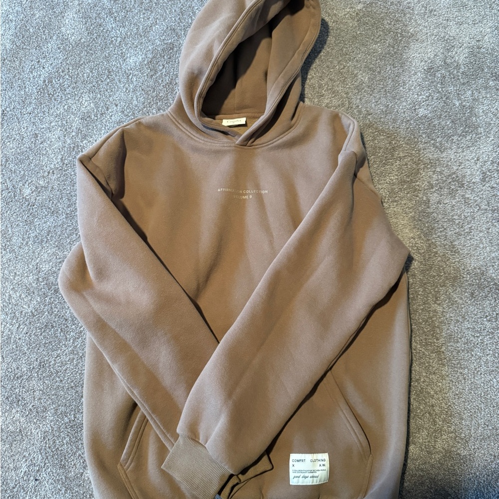 Comfrt Affirmation Brown Hoodie